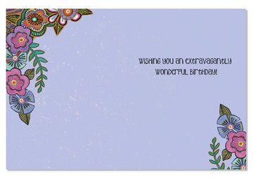 Leanin Tree Extravagant Colorful Horse Birthday Card